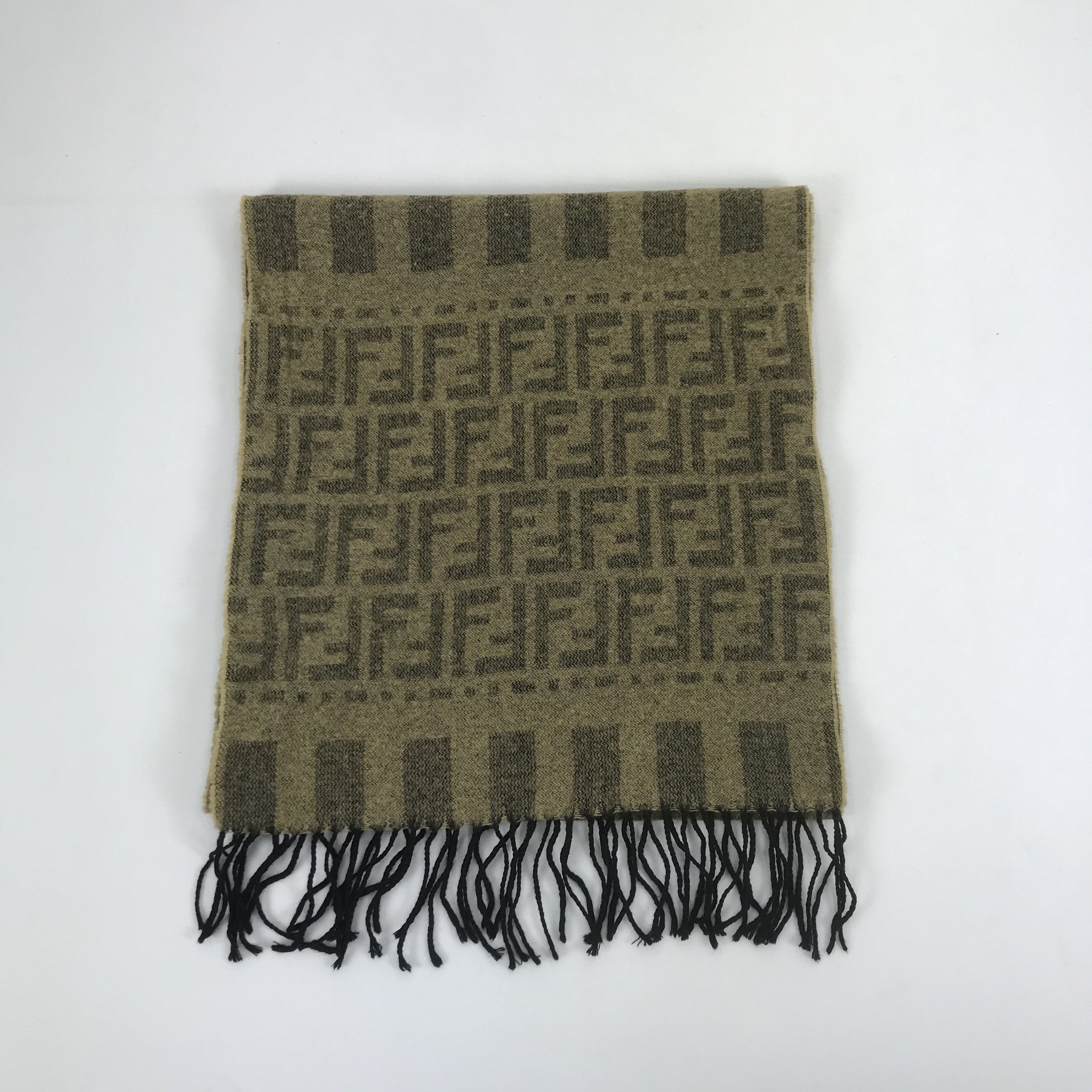Fendi Vintage 90s Fendi Scarf Muffler FF Monogram Wool Scarves Size ONE SIZE - 2 Thumbnail