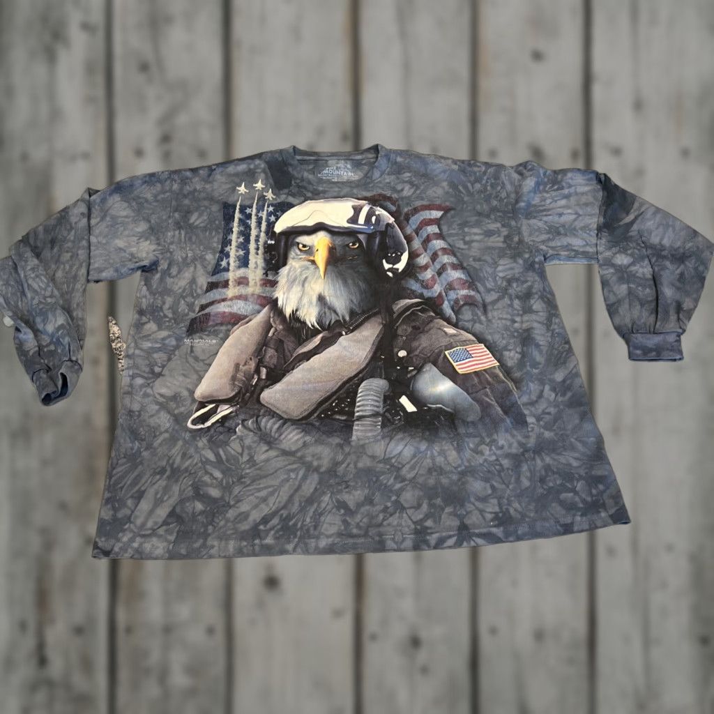 The Mountain The Mountain Manimals Eagle Pilot T-Shirt XL Long Sleeve Crew Neck Men Blue Graphic 2011 Vincent Hie Size US XL / EU 56 / 4 - 1 Thumbnail