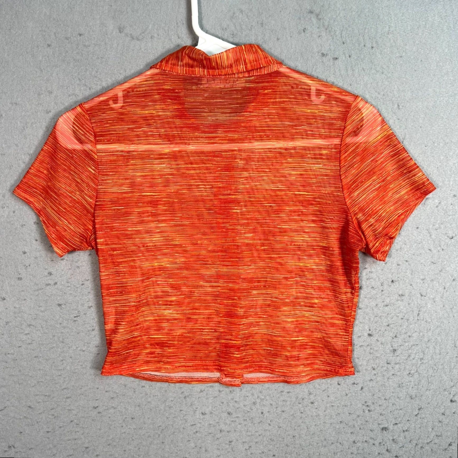 Vintage Motel Short Sleeve Orange Striped Crop Top Womens Size Small Size S / US 4 / IT 40 - 2 Thumbnail