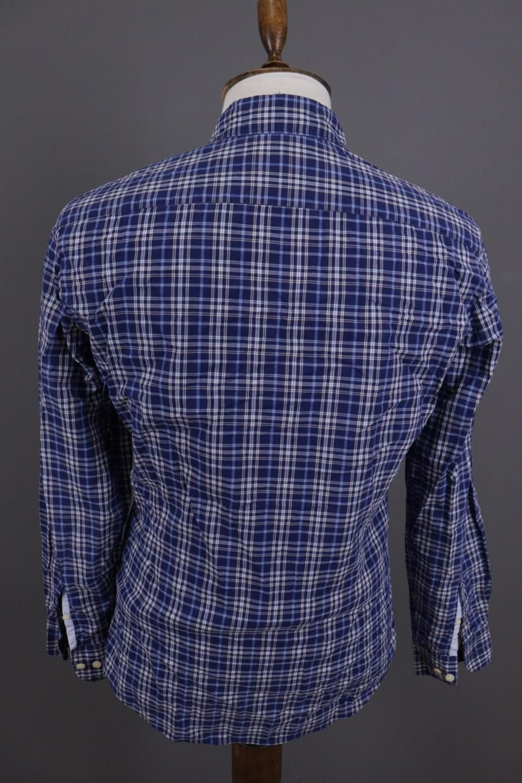 Designer Hackett London Slim Fit Blue Check Button Down Shirt Size M Size US M / EU 48-50 / 2 - 8 Thumbnail