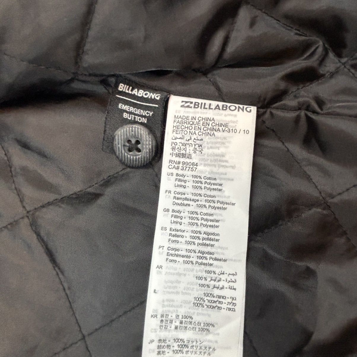 Billabong BILLABONG quilted hoodie jacket - Back - women size 14 Size L / US 10 / IT 46 - 6 Thumbnail