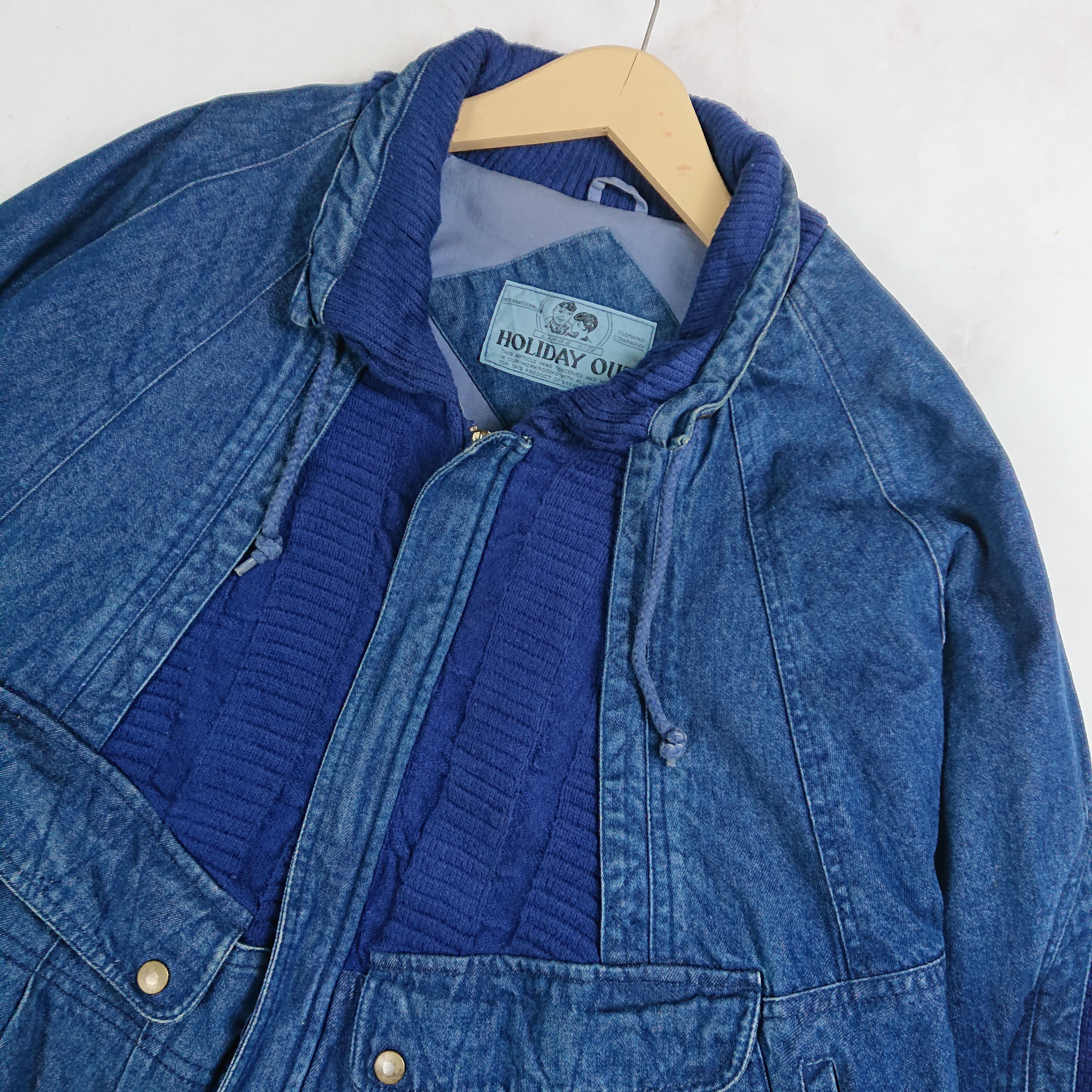 Japanese Brand Vintage Oversize Holiday Out Denim Heavy Flight Jacket Size US XL / EU 56 / 4 - 2 Thumbnail