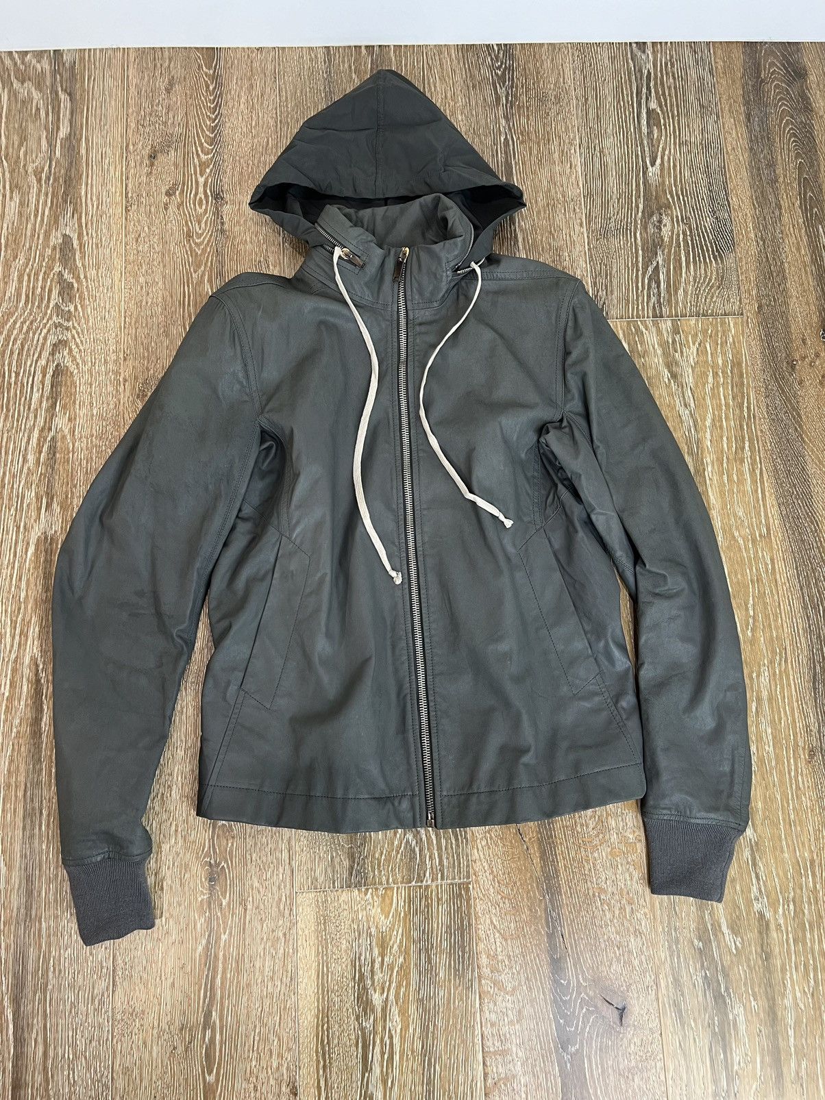 image of Rick Owens Fw13 Plinth Sternberg Leather Jacket Petrol, Men's (Size Large)