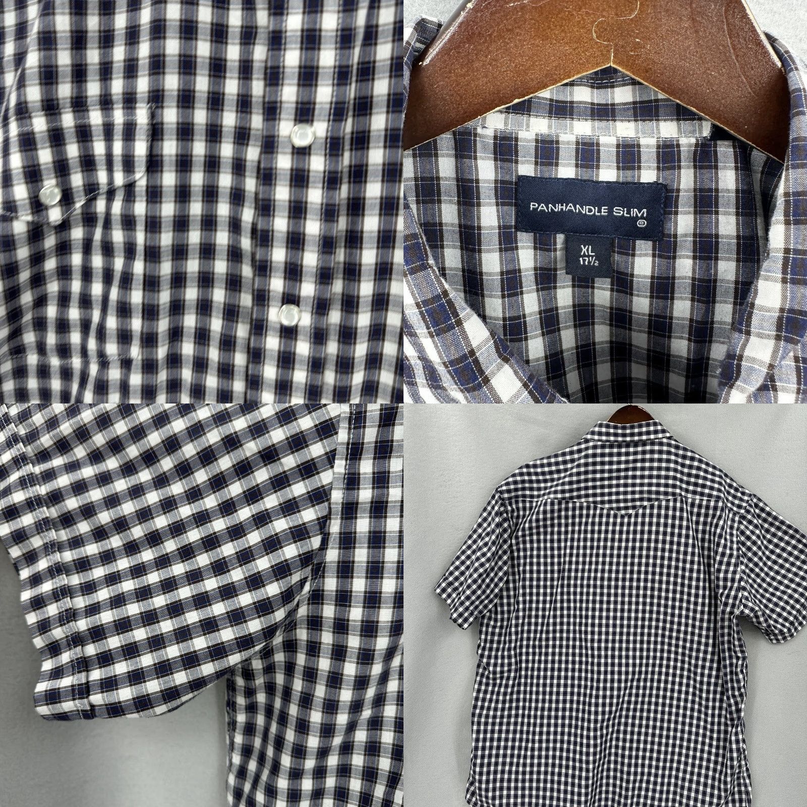 Vintage VINTAGE Panhandle Slim Pearl Snap Shirt Mens XL Rodeo Cowboy Plaid Western Blue Gingham Size US XL / EU 56 / 4 - 8 Thumbnail