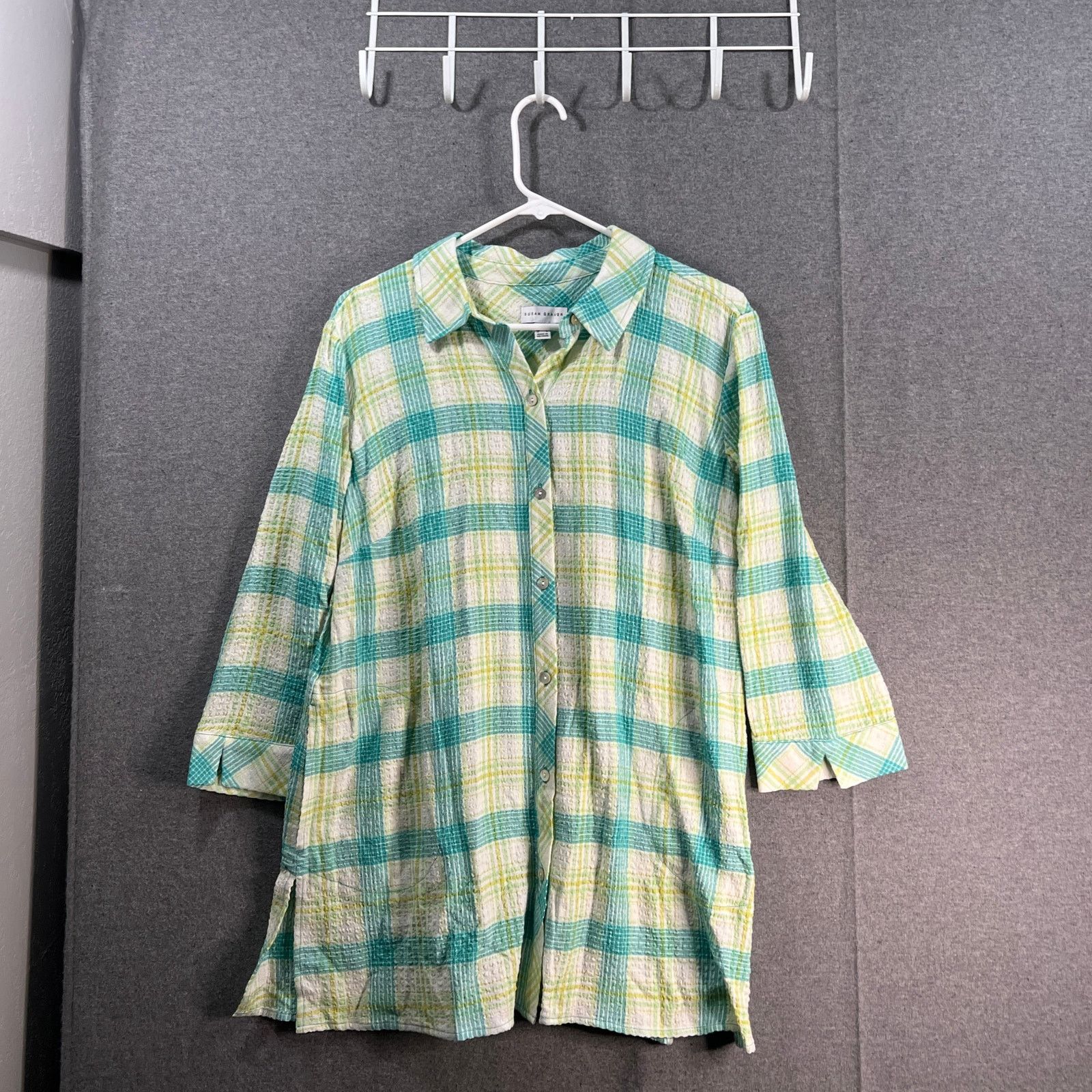 Other Susan Graver Regular Yarn Dyed Plaid Button Front Size M / US 6-8 / IT 42-44 - 1 Thumbnail