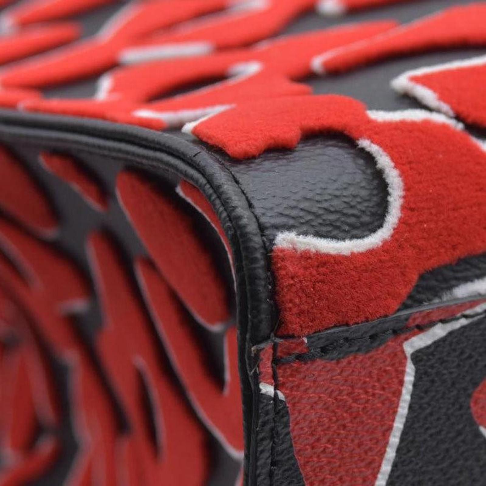 Louis Vuitton $3850 Louis Vuitton x Urs Fischer On the Go GM Red Black Size ONE SIZE - 5 Thumbnail