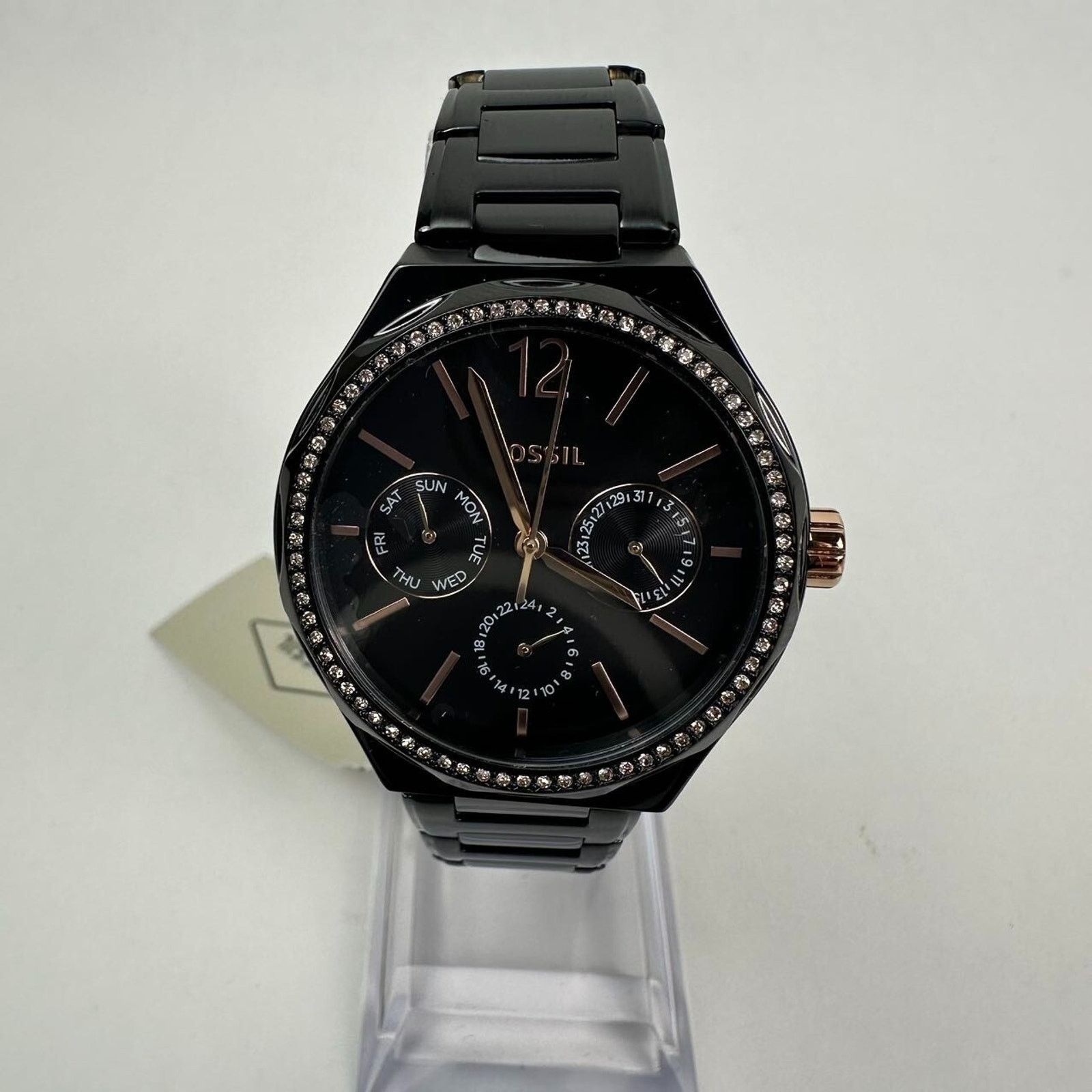 Fossil Fossil His Her Multifunction Black Rose gold Day Date Watch Size ONE SIZE - 9 Thumbnail