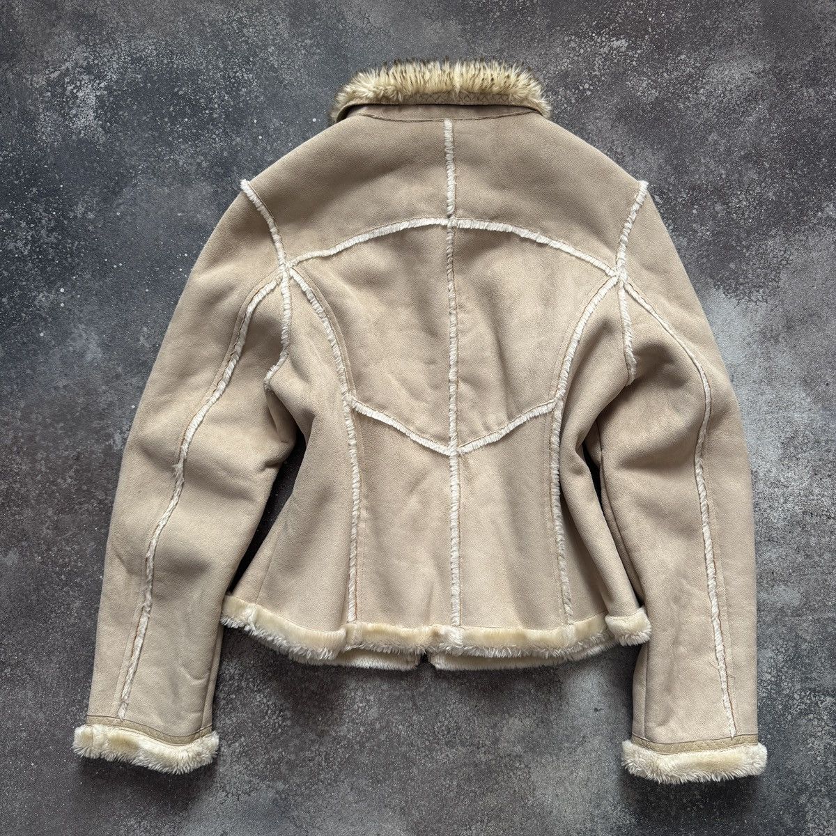 River Island River Island Y2K Faux Fur Sheepskin/Shearling Style Jacket Size L / US 10 / IT 46 - 10 Thumbnail