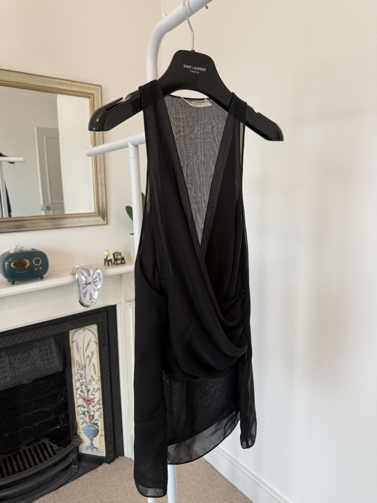 Saint Laurent Paris SS24 Saint Laurent Crossover Tank in Silk Muslin Size US XS / EU 42 / 0 - 6 Thumbnail