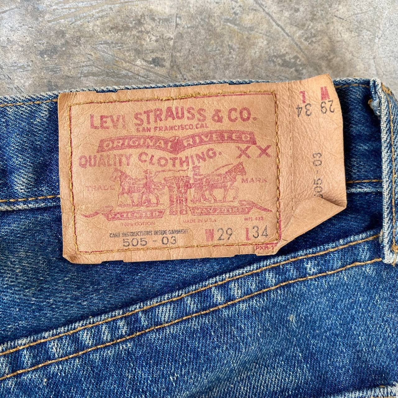 Levi's Vintage Clothing VINTAGE 00S LEVIS 505 BLUE RUSTY WASH W29X30"(J09-04) Size US 29 - 6 Thumbnail