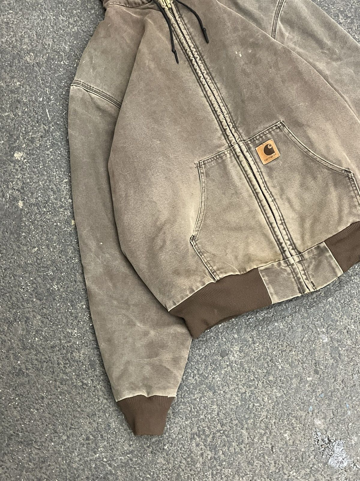 Carhartt × Vintage Carhartt mocha brown sun faded hooded jacket hype rare Size US XL / EU 56 / 4 - 4 Thumbnail