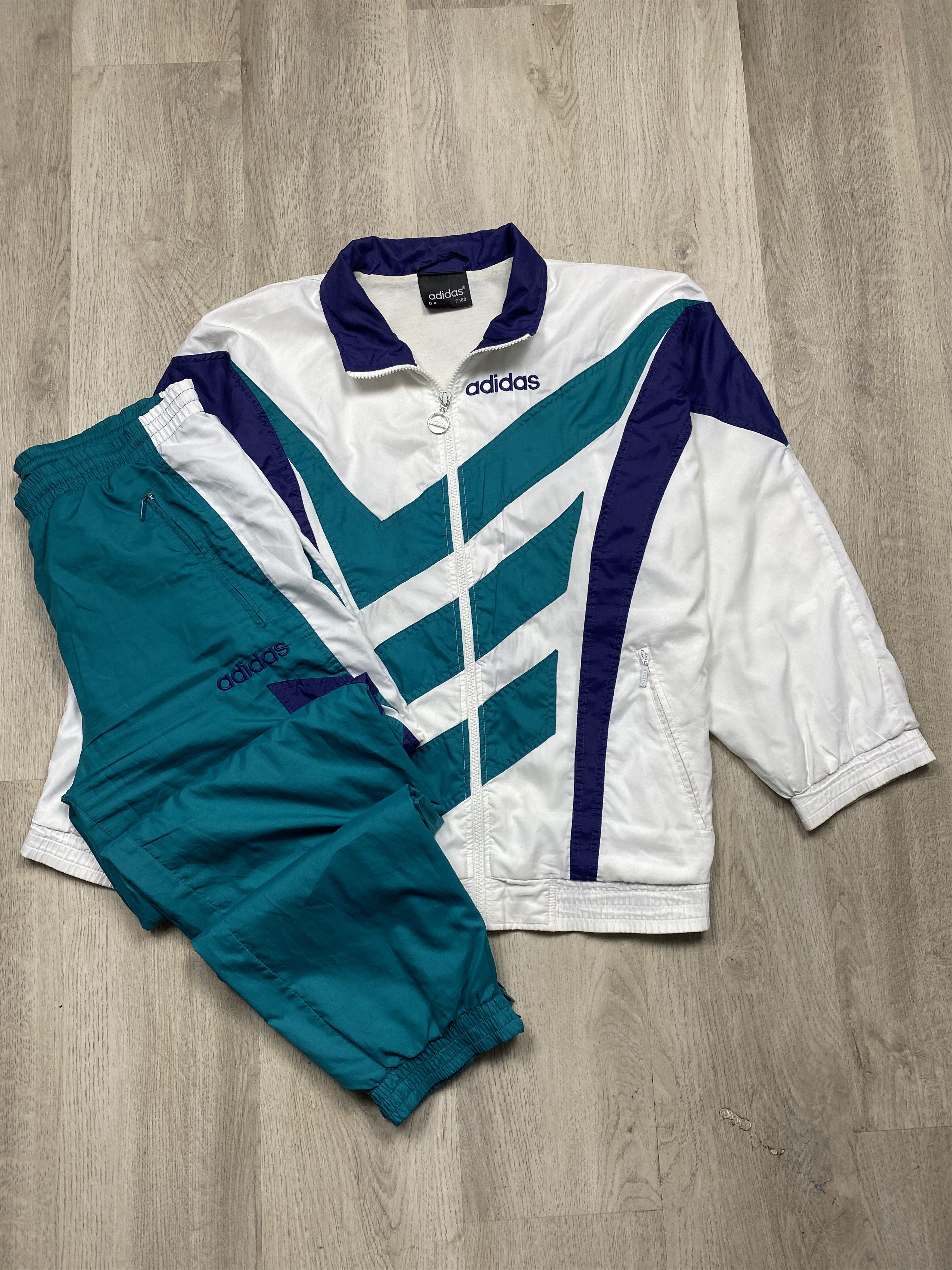 Adidas Vintage Mens Nylon Track Suit Jacket Pants