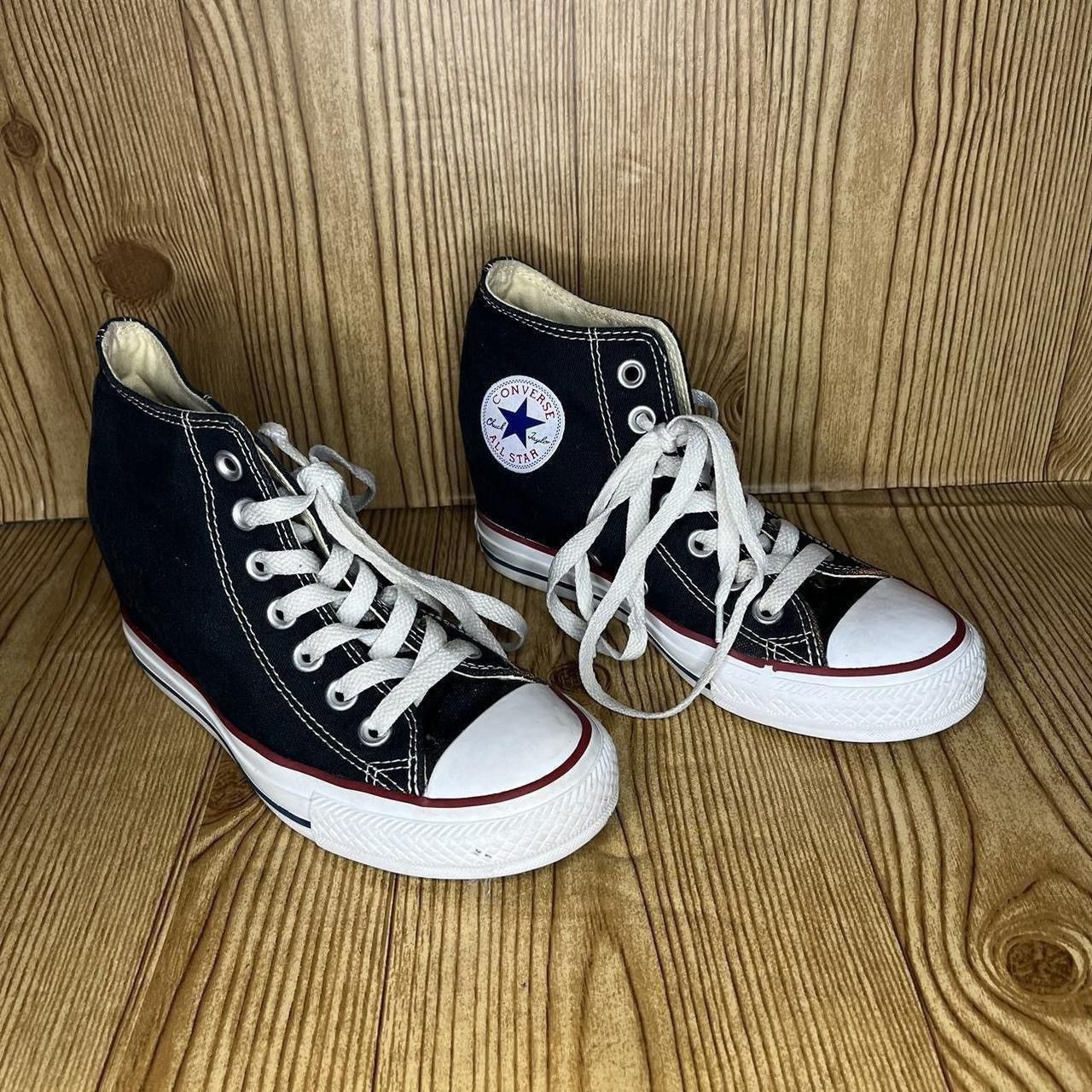 Converse Converse wedge high Top sneaker black Chuck Lux hidden heel Size US 6 / IT 36 - 2 Thumbnail