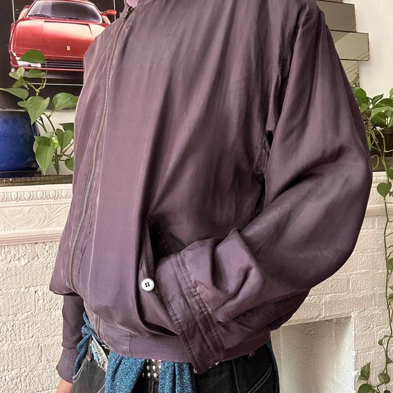 Other Vintage Purple Silk Oversized Bomber Jacket - XL Size US XL / EU 56 / 4 - 4 Thumbnail