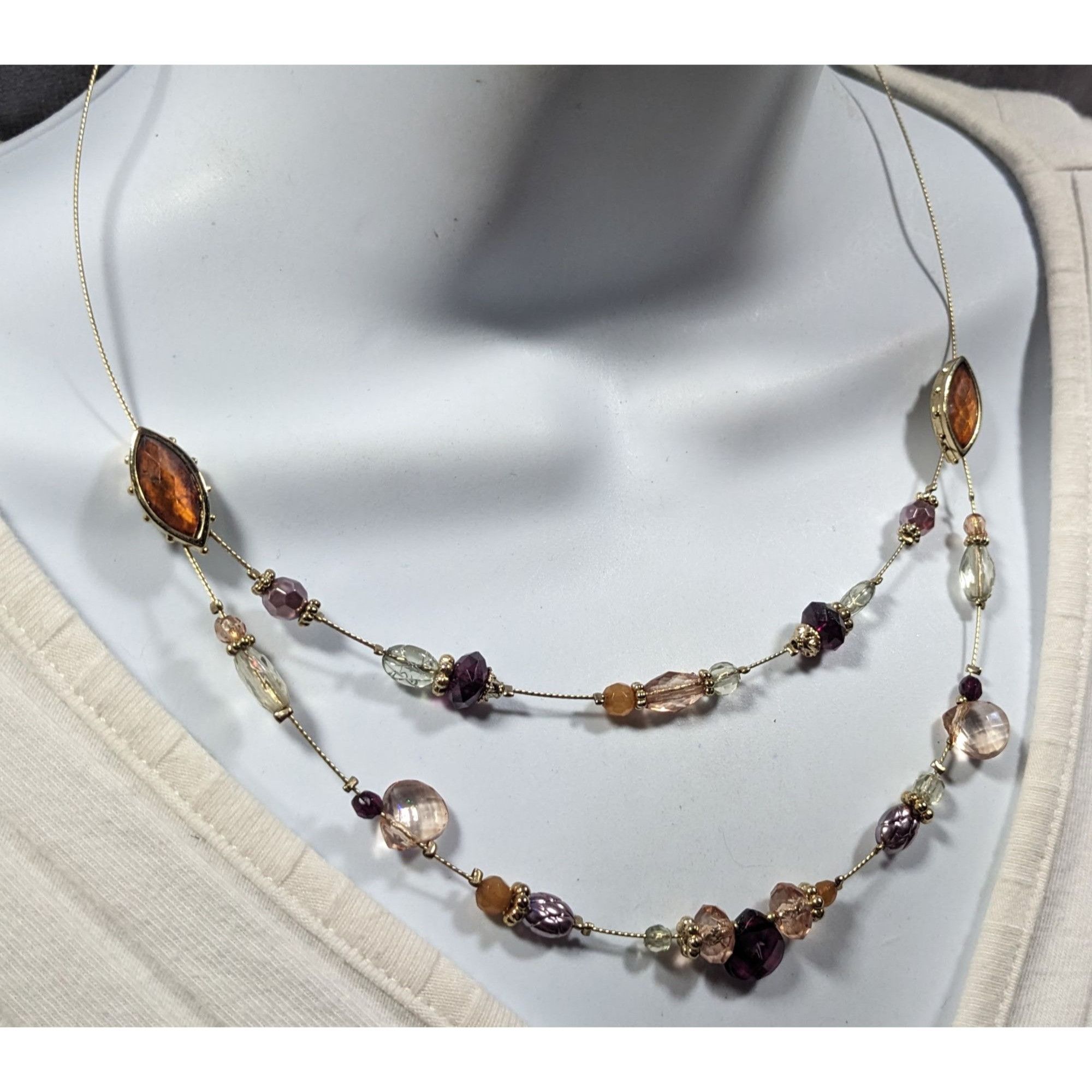 Other Whimsical Purple And Gold Tone Floating Multilayer Necklace Size ONE SIZE - 5 Thumbnail