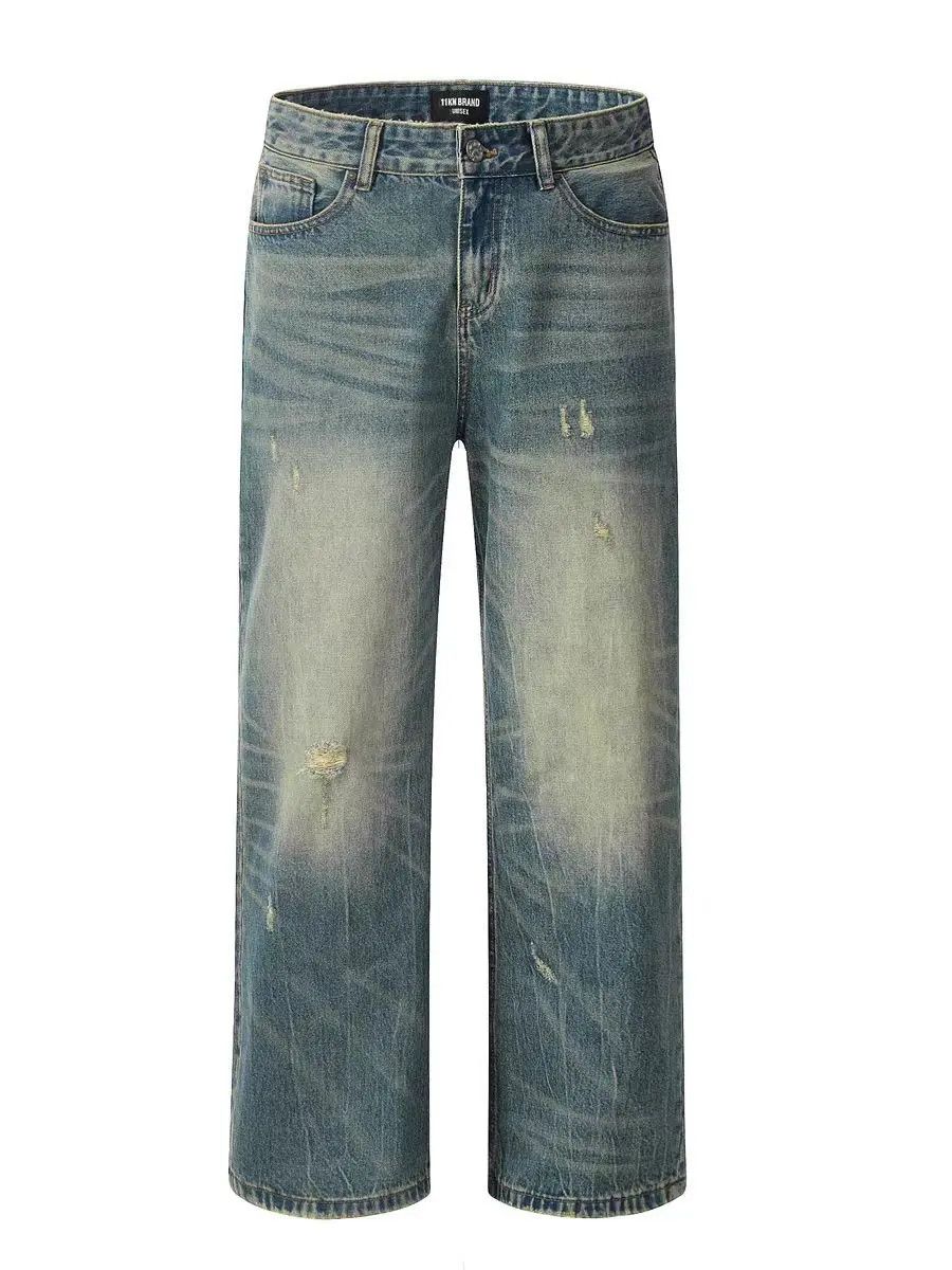 Designer × Japanese Brand × Vintage Vintage Yellow Clay Dye Washed Loose Flare Jeans Size US 30 / EU 46 - 3 Thumbnail