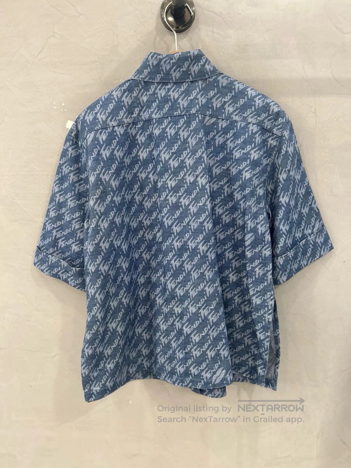 Fendi Fendi Logo Print Denim Short Sleeve Shirt. Size US S / EU 44-46 / 1 - 2 Thumbnail