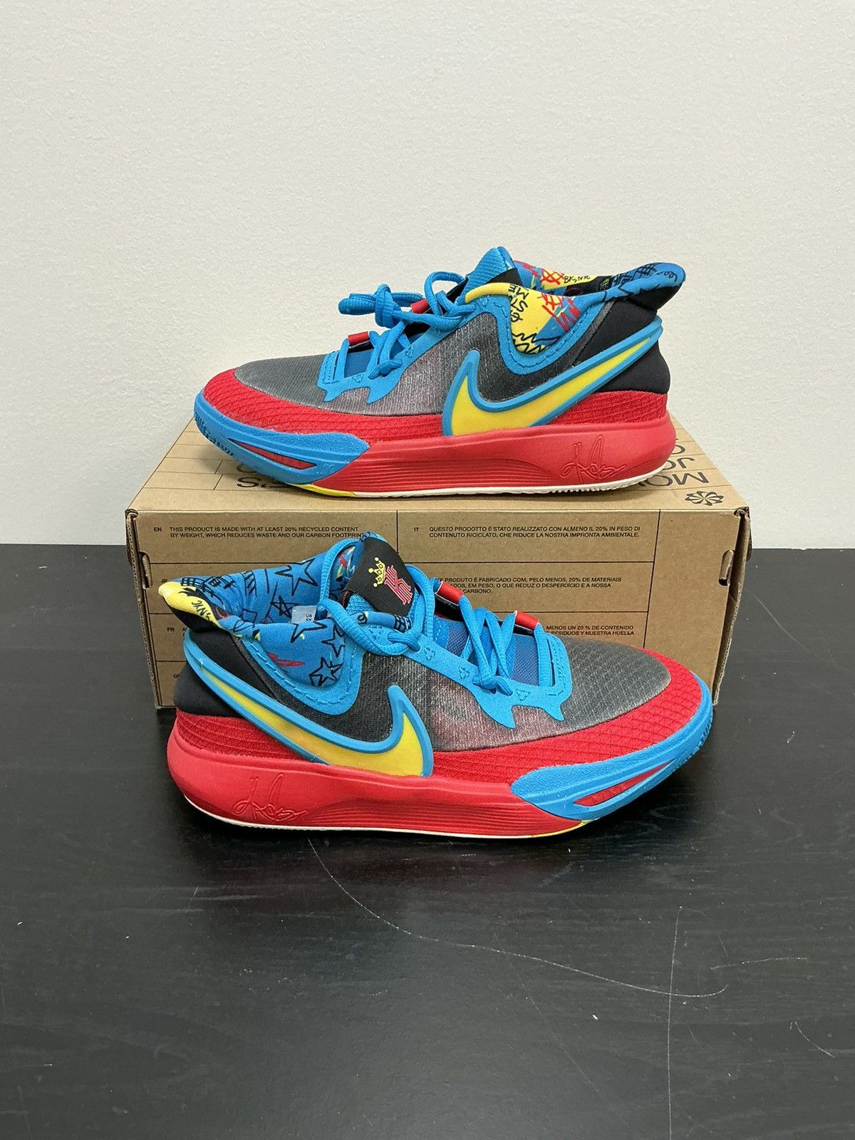Nike Kyrie 8 go black blue tour yellow (gs) Size US 5 / EU 37 - 1 Thumbnail