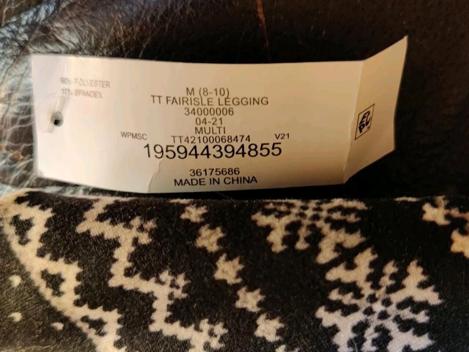 Other Time & Tru Womens M Medium Black & White Sweater Leggings No Size 32" / US 10 / IT 46 - 6 Thumbnail