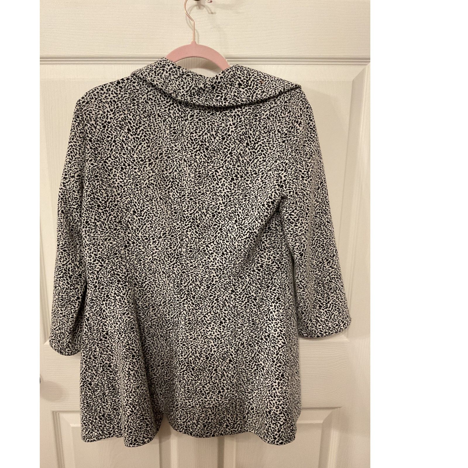 Calvin Klein Calvin Klein Open Front Waterfall Herringbone Ruffle Blazer Size L / US 10 / IT 46 - 6 Thumbnail