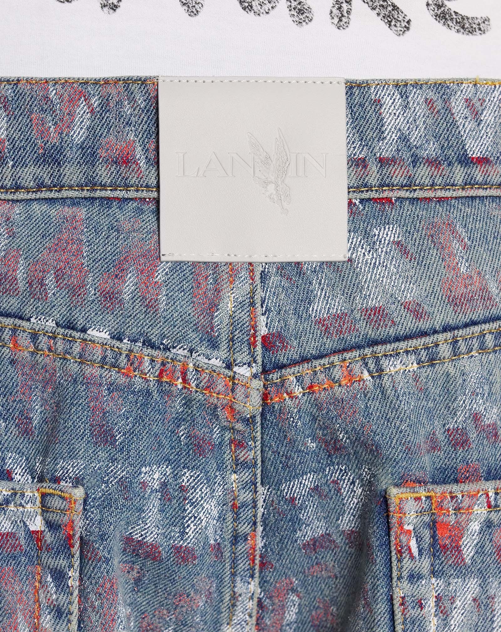Lanvin o1mle0825 Straight Fit Printed Pants in Blue Size US 28 / EU 44 - 6 Thumbnail