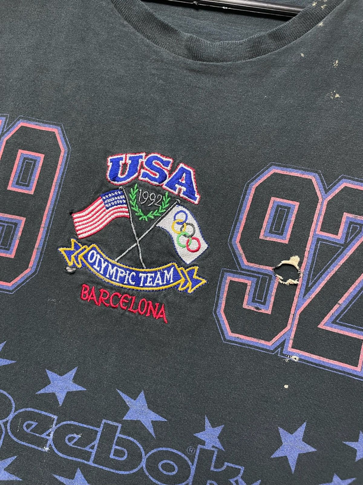 Reebok × Vintage Vintage Reebok USA Olympic Games Barcelona Crop Top Jersey Size L / US 10 / IT 46 - 3 Thumbnail