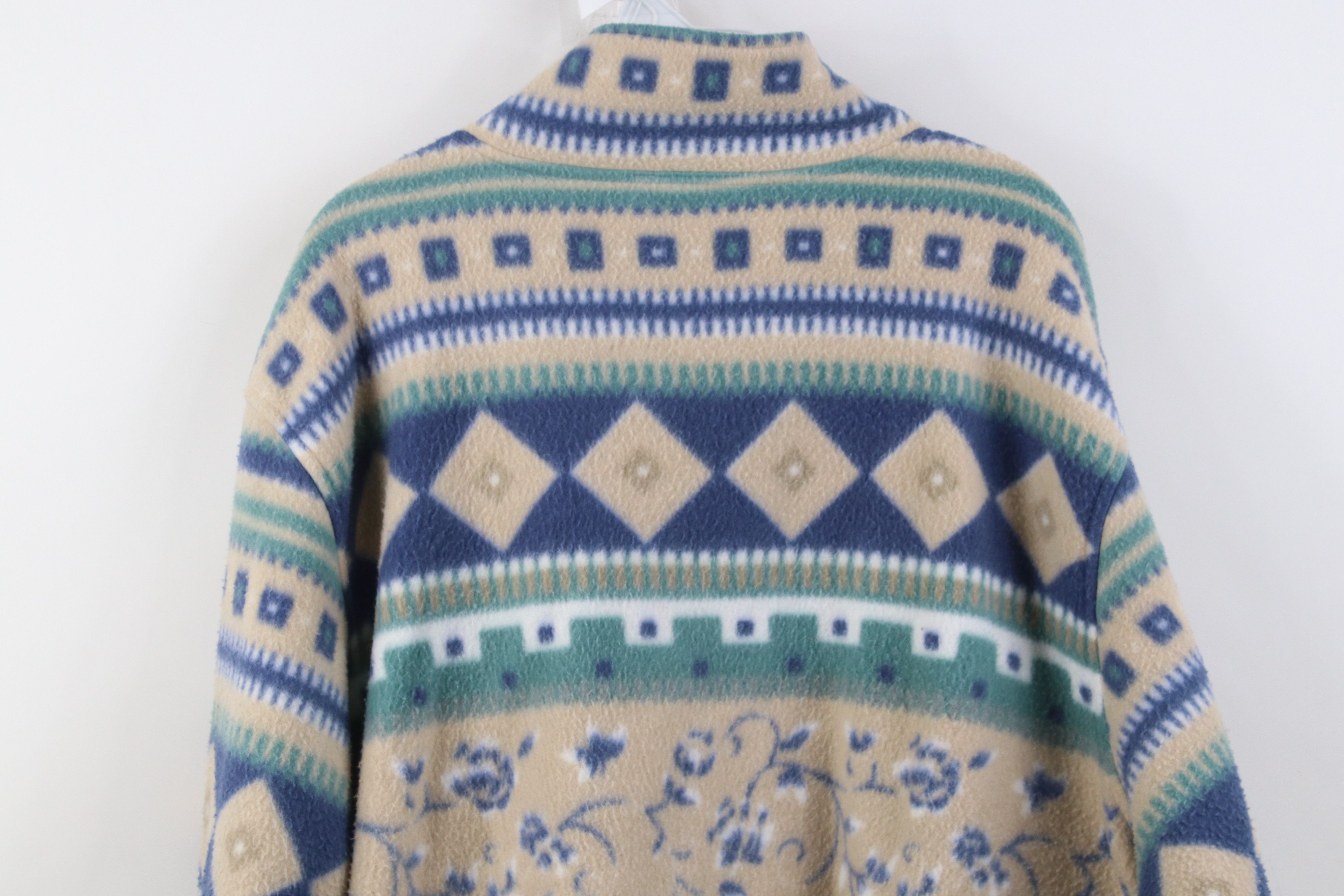 Vintage Vintage 90s Streetwear Fair Isle Fleece Full Zip Jacket Size XL / US 12-14 / IT 48-50 - 11 Thumbnail