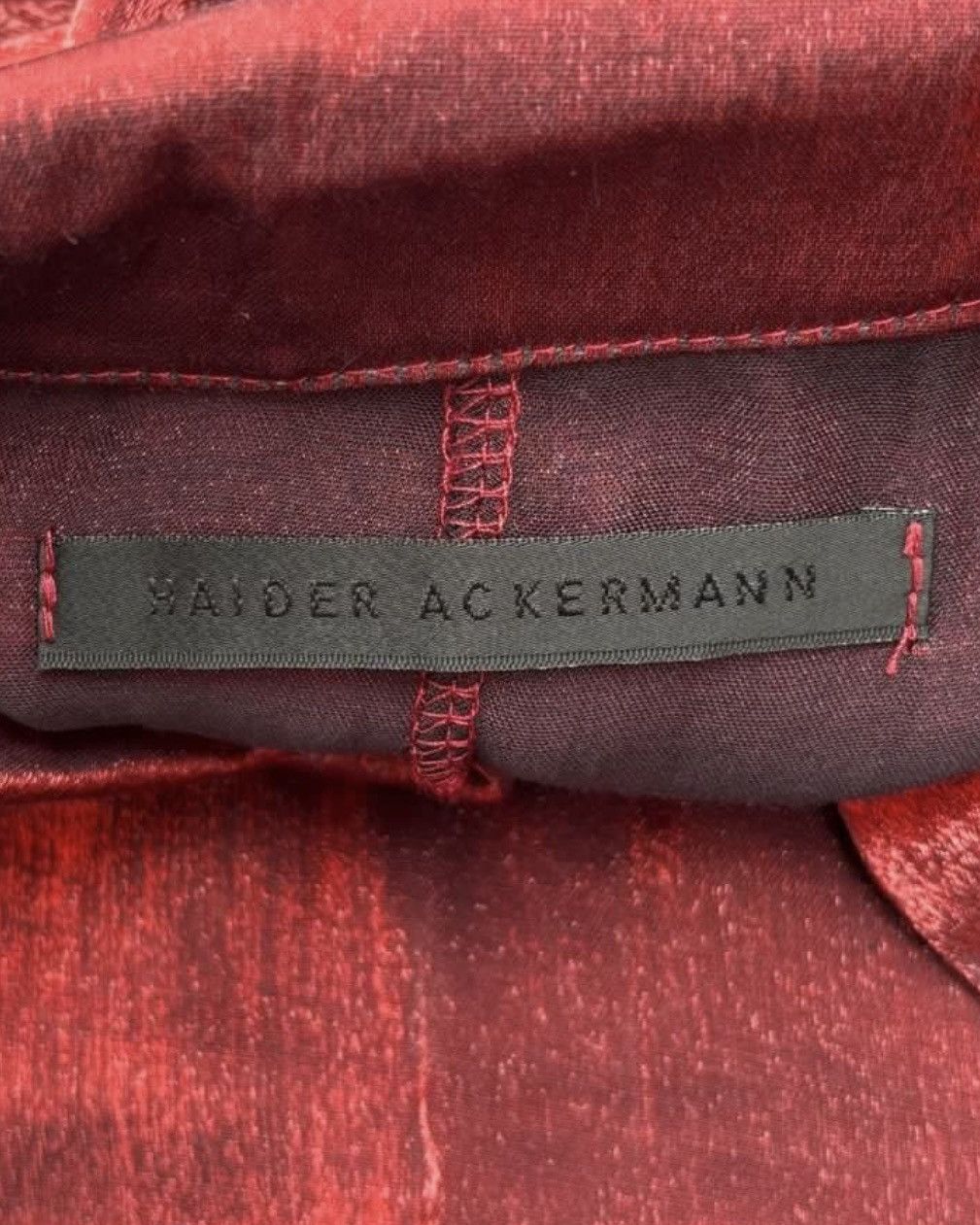 Haider Ackermann Haider Ackermann Red Metalic Glitter Silk Shirt Size US M / EU 48-50 / 2 - 3 Thumbnail