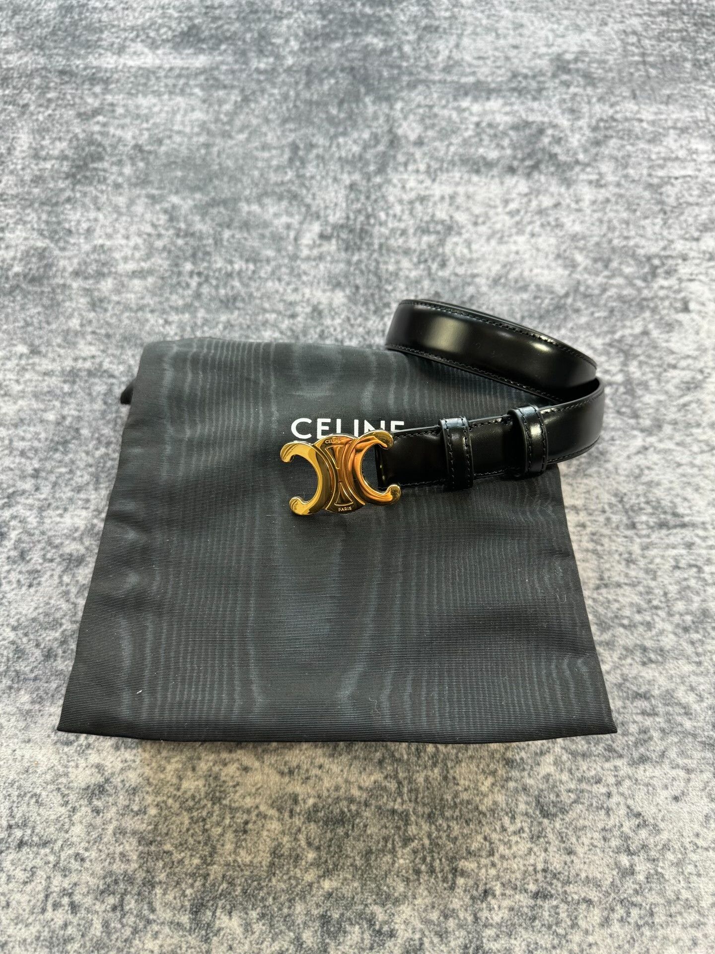Celine celine triumph belt with gold buckle Size ONE SIZE - 1 Thumbnail
