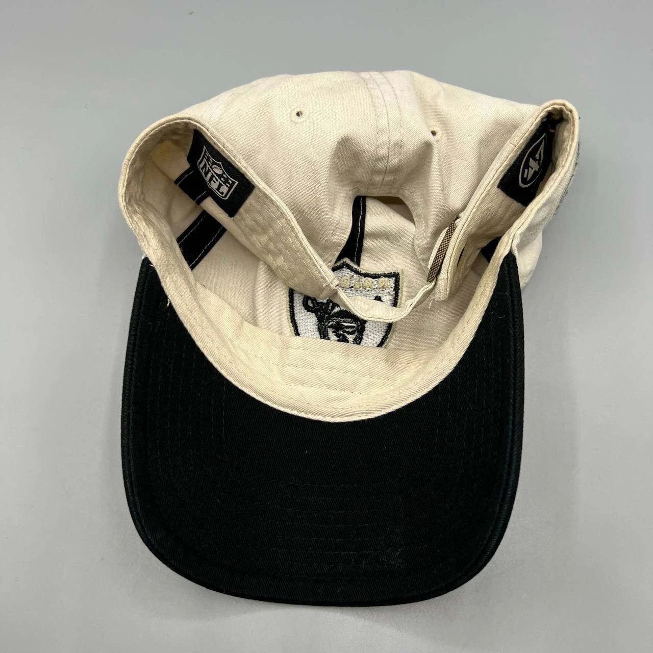 47 Brand Las Vegas Raiders Hat Men Cream Black Embroidered Strap Back Size ONE SIZE - 3 Thumbnail