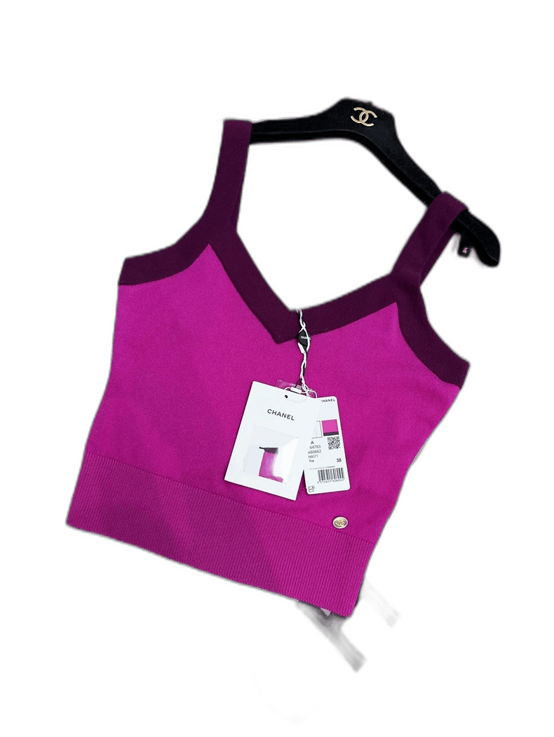 Chanel Chanel 20A Purple Cashmere Tank Top Size M / US 6-8 / IT 42-44 - 1 Thumbnail
