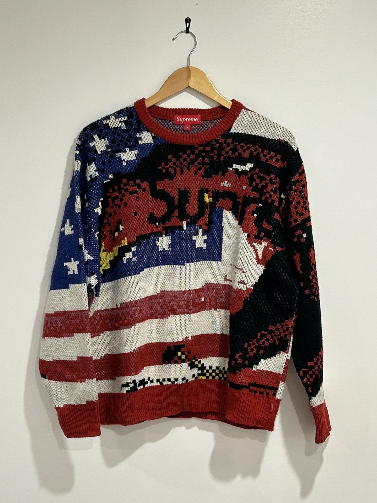 Supreme Digital Flag Sweater | Grailed