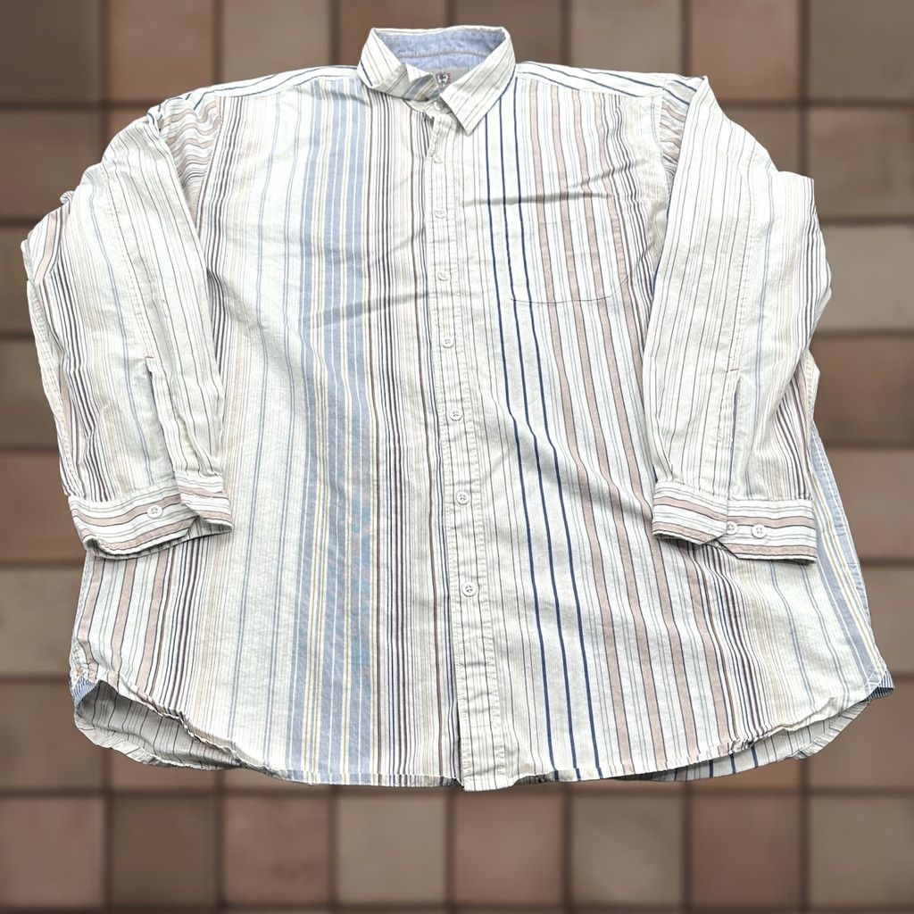 The Territory Ahead Territory Ahead Shirt XL Tall Striped Cotton Long Sleeve Button-Up Mens Size US XL / EU 56 / 4 - 1 Thumbnail