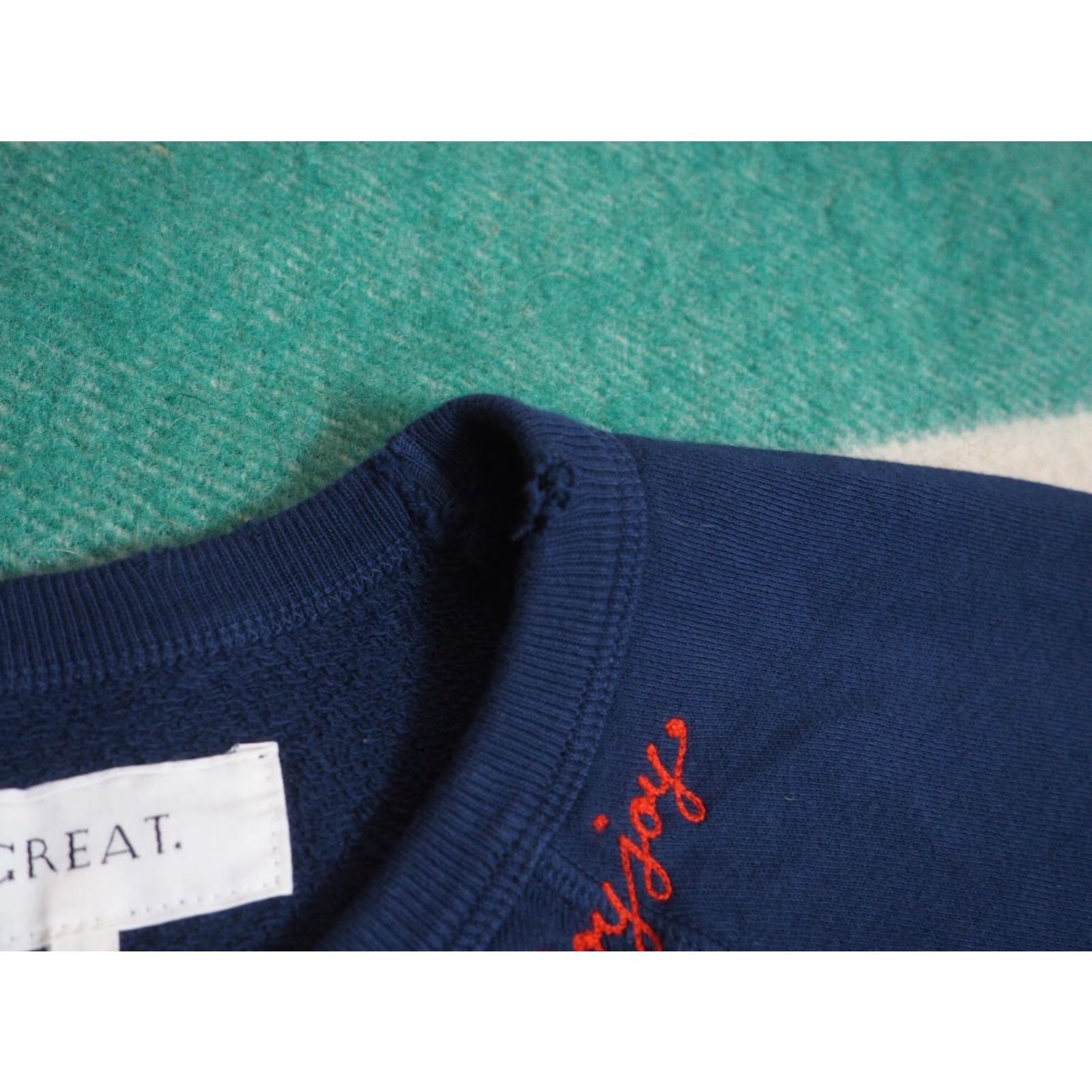 THE GREAT VINTAGE The Great Raglan Pullover Sweatshirt Blues USA Made Women 4 Size 4 Sweatshirt Casual Crew Neck Embroidered Oversized All Seasons Size S / US 4 / IT 40 - 8 Thumbnail