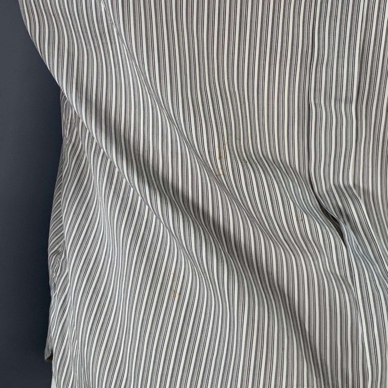 Burberry Prorsum Size S White Grey Stripe Cotton One Pocket Long Sleeve Shirt Size US S / EU 44-46 / 1 - 7 Thumbnail