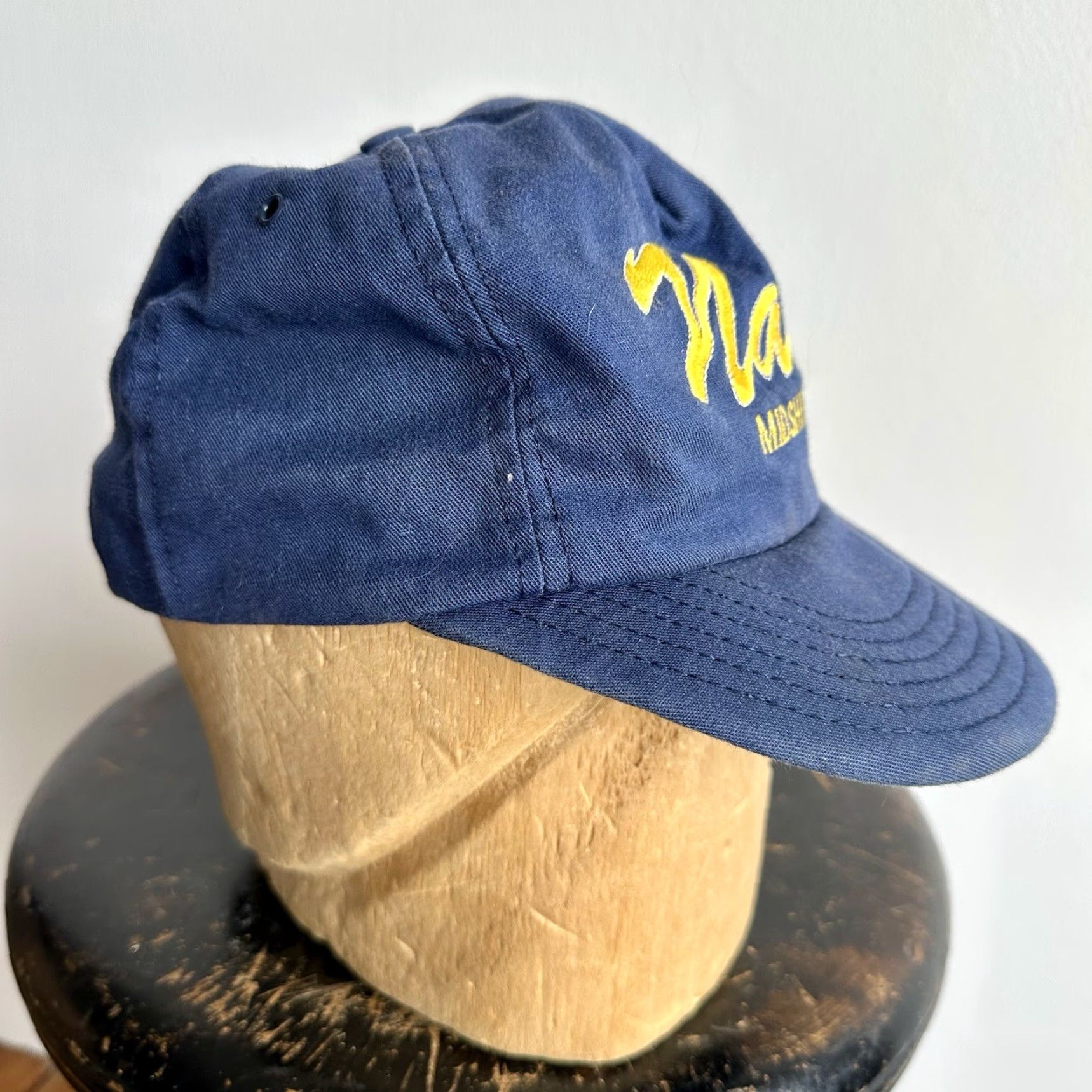 Vintage Vintage US Navy Midshipman Script Cap Hat SnapBack 1990s Size ONE SIZE - 3 Thumbnail