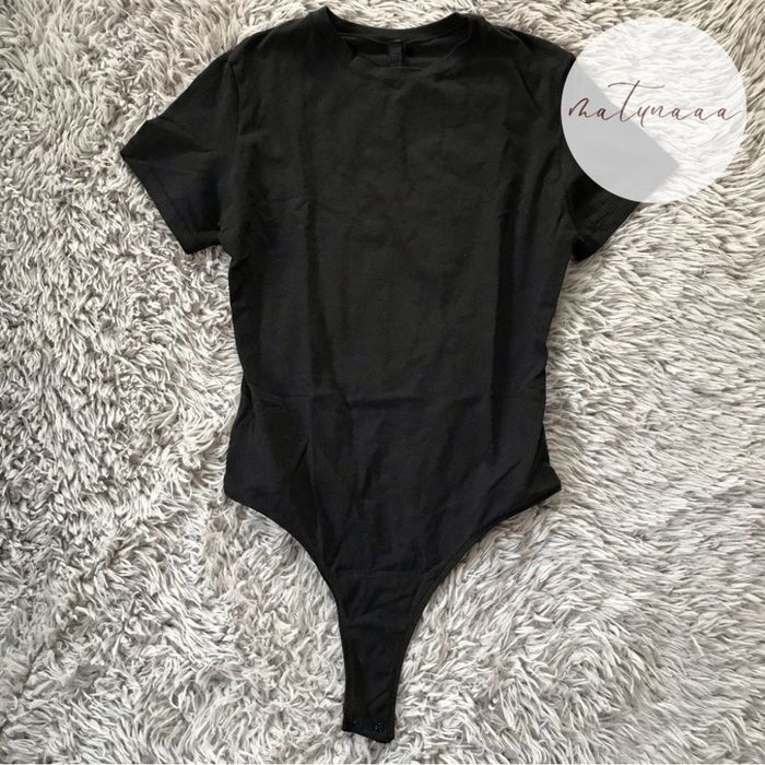 SKIMS Skims Cotton Jersey Tshirt Bodysuit in Soot L Grailed