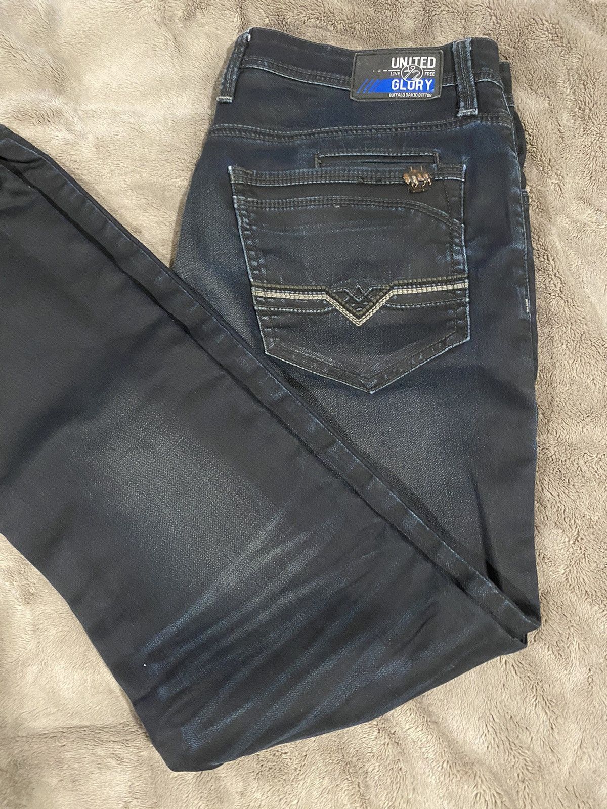 Other United Glory Blue Straight Jeans 33x32 Size US 33 - 1 Thumbnail