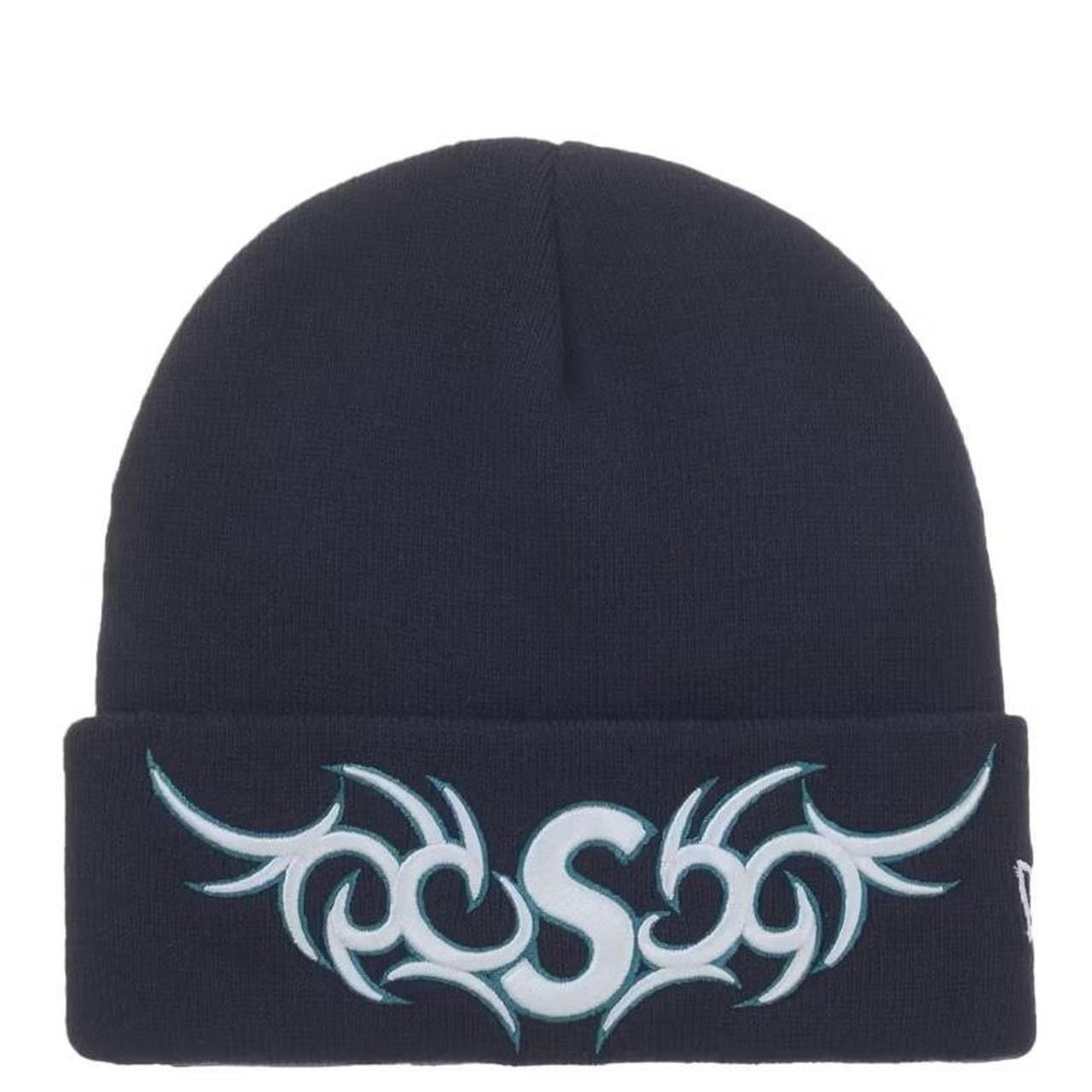 New Era × Supreme Supreme New Era Script Beanie Navy Blue | Grailed