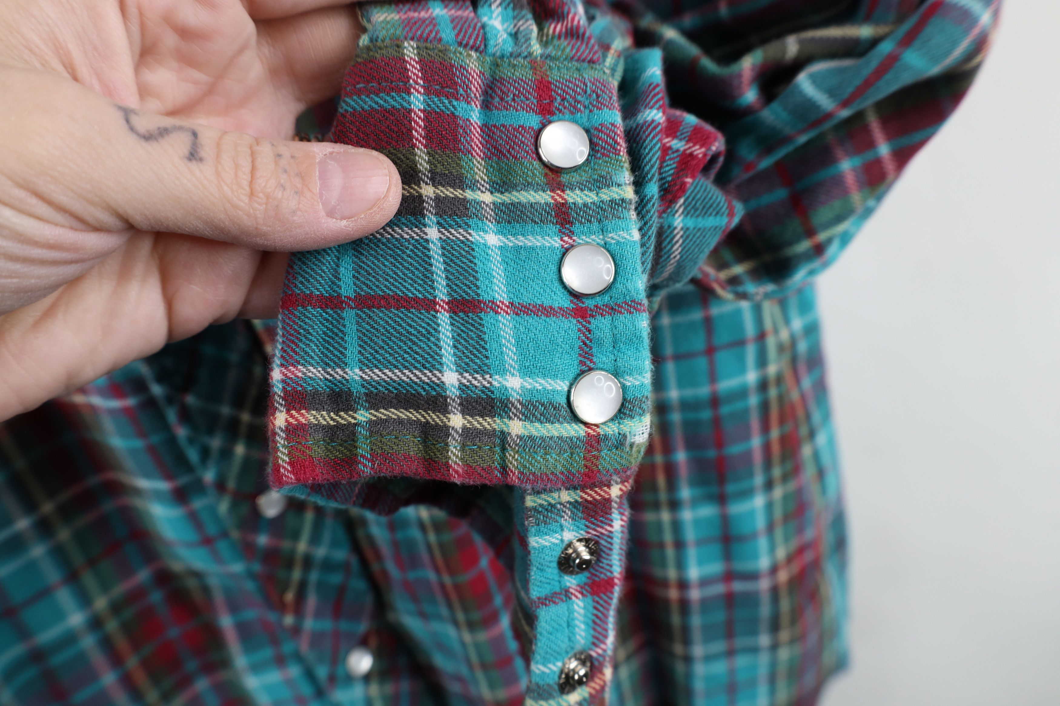 Wrangler Vintage 90s Wrangler Rainbow Plaid Flannel Snap Button Shirt Size US XL / EU 56 / 4 - 8 Thumbnail