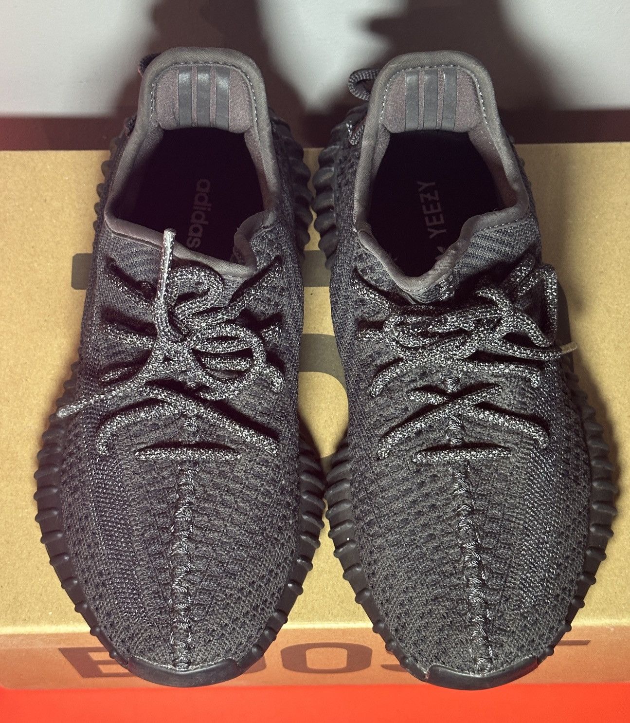 Yeezy Size 5 - Adidas Yeezy Boost 350 V2 Low Black Non-Reflective Size US 5 / EU 37 - 2 Thumbnail