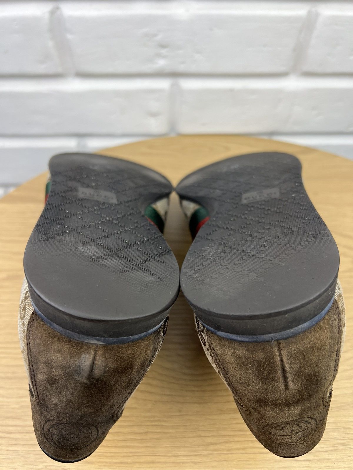 Gucci GUCCI Sneakers Low Top Shoes GG Monogram Web Stripe Beige Size US 9.5 / EU 42-43 - 11 Thumbnail