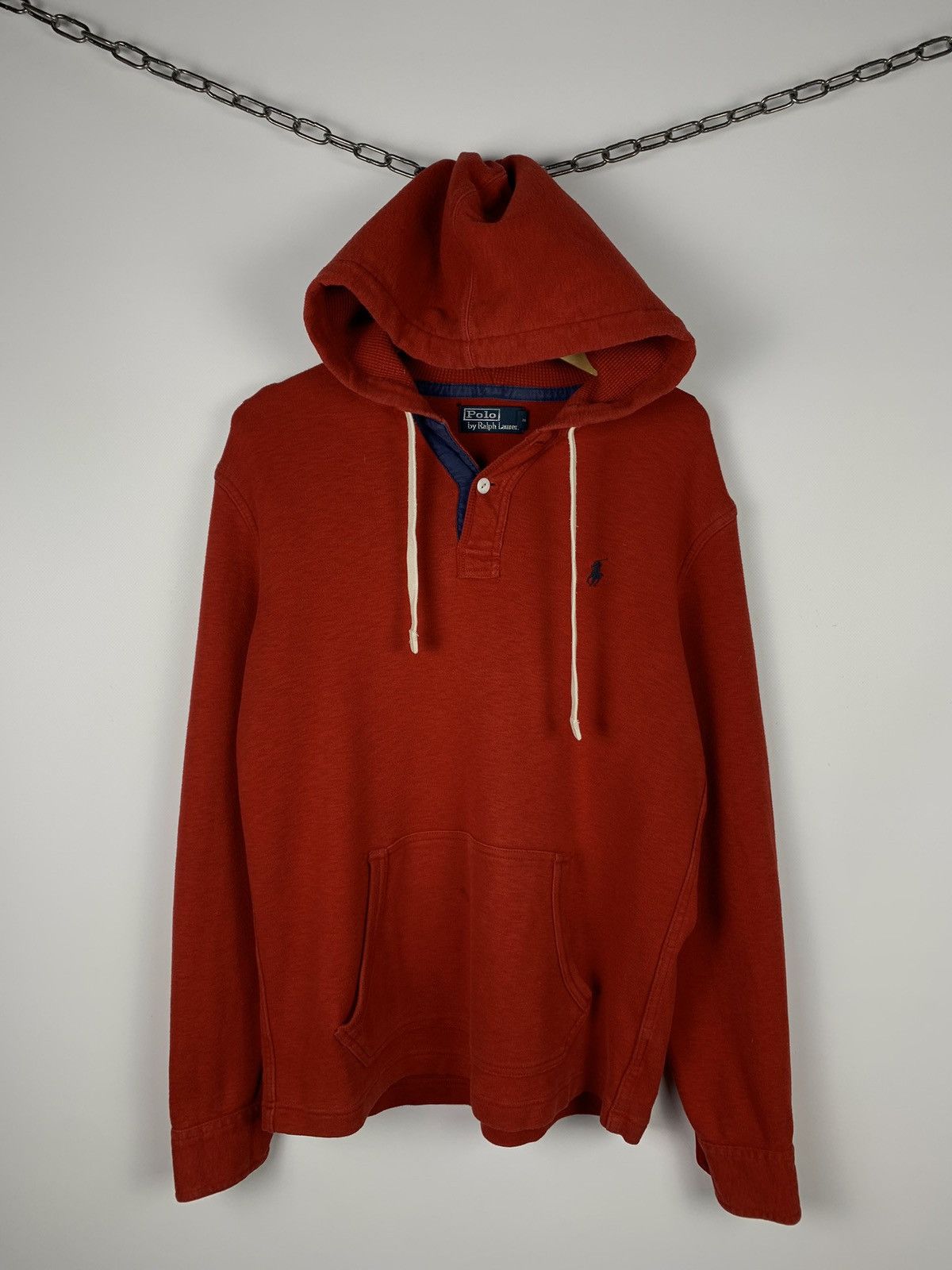 Vintage Y2K Polo Ralph Lauren Heavyweight Hoodie Size S Red
