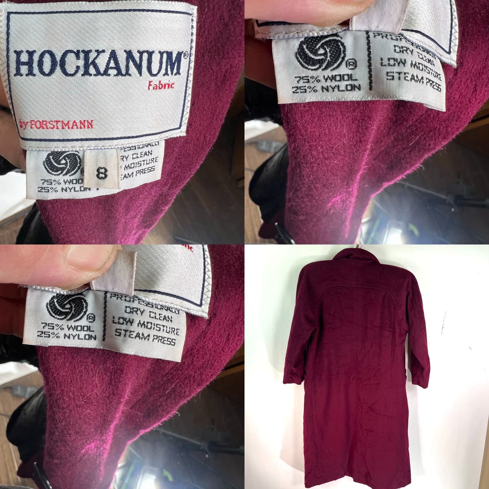 Vintage VINTAGE Donny Brook Wool Blend Pea Coat Faux Fur Trim Long Size 8 Maroon Classic Womens Size M / US 6-8 / IT 42-44 - 8 Thumbnail