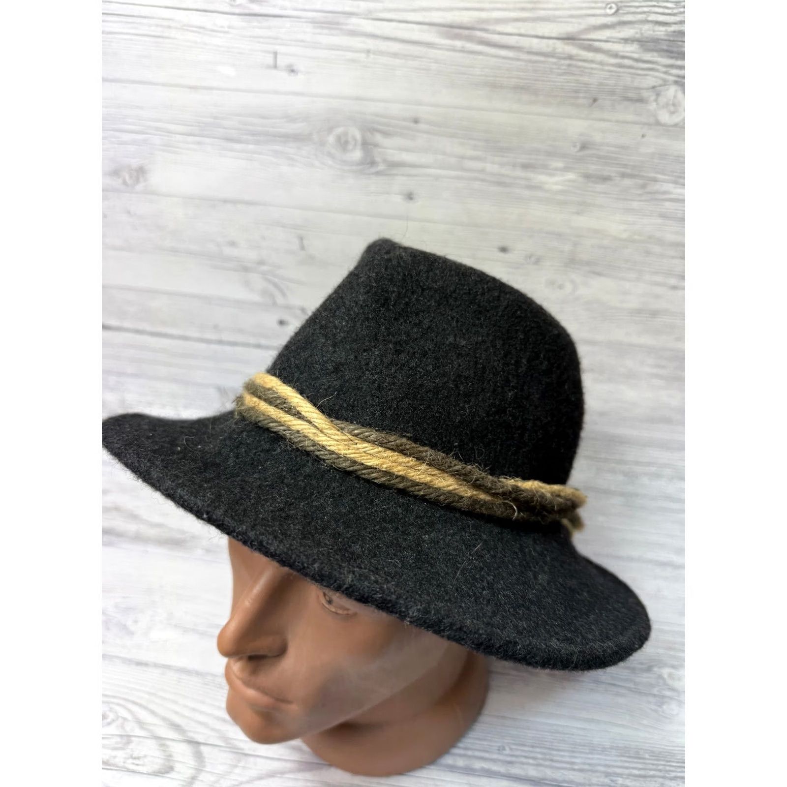 Folk Vintage Faustmann Germany Kreuzer Folk Hat Black size 54cm Size ONE SIZE - 3 Thumbnail