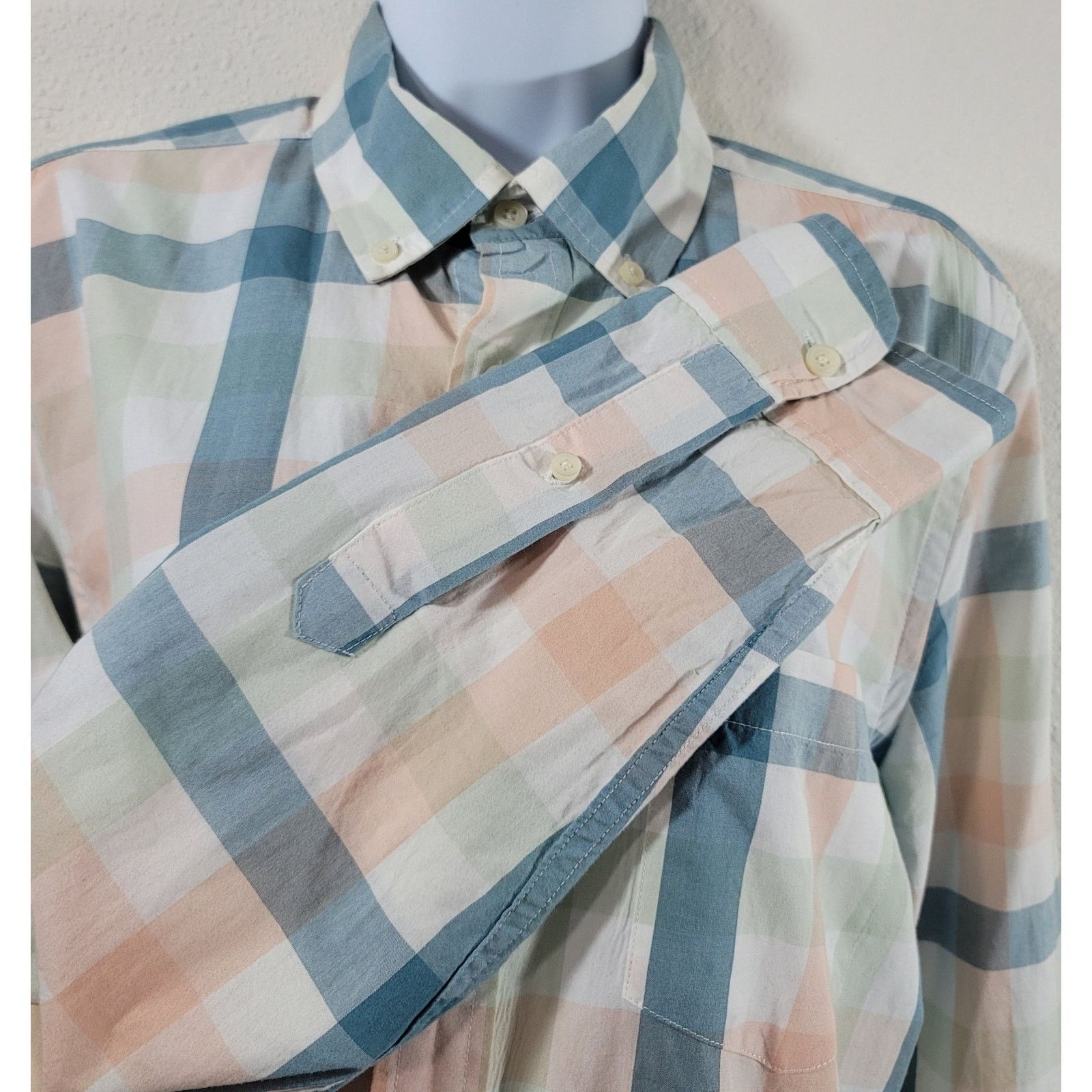 Other Peyton & Parker Blue Pink Check Button Up Top Medium Size M / US 6-8 / IT 42-44 - 2 Thumbnail