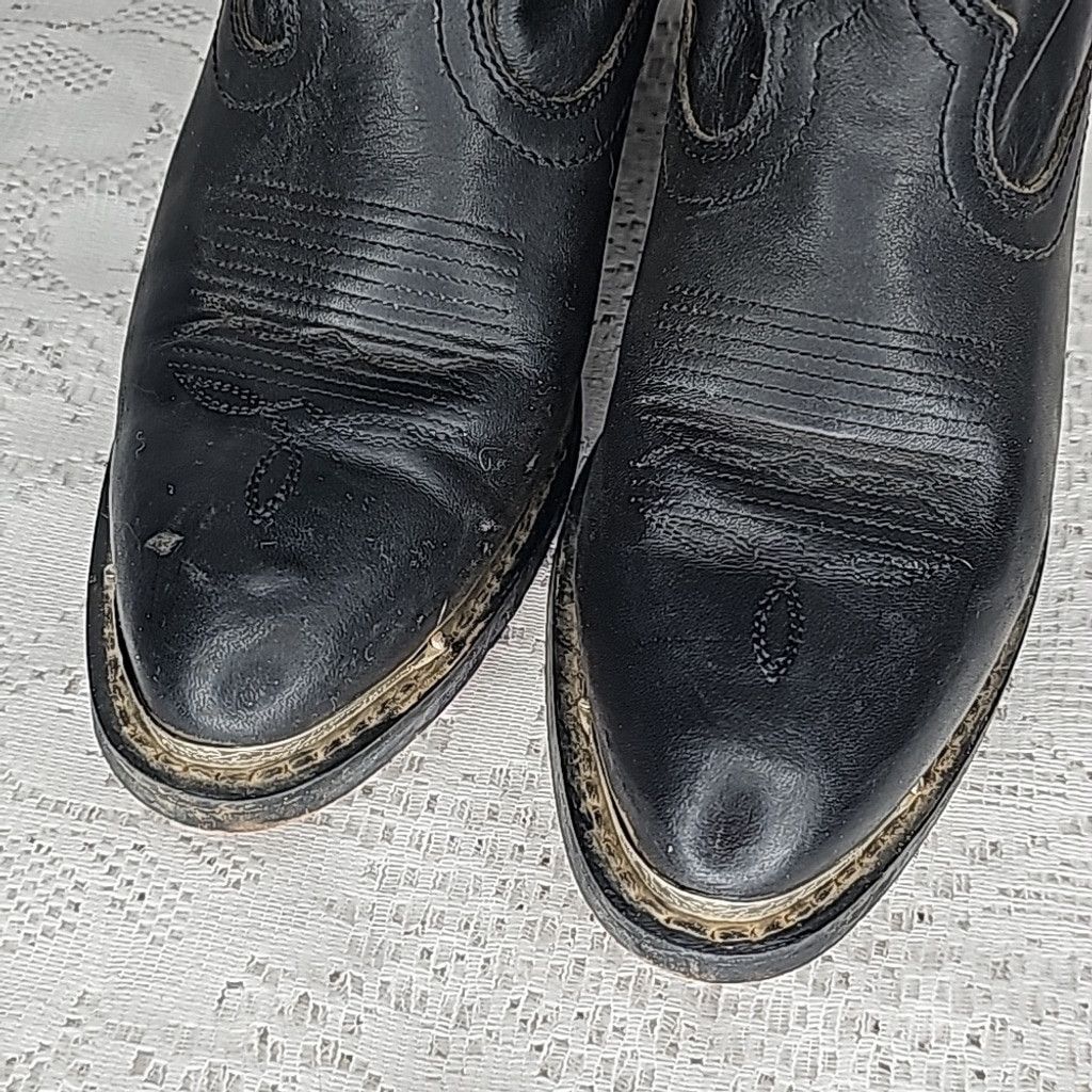 The Unbranded Brand Shyanne Patsy Shy slouch cowgirl black leather boots sz 6.5 Size US 6.5 / IT 36.5 - 4 Thumbnail