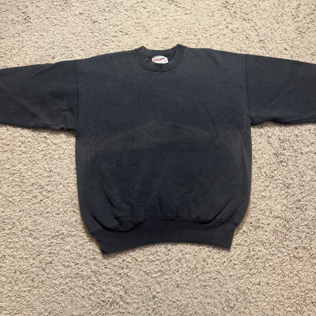 Vintage Vintage 90's Black Fade Blank Minimalist Sweatshirt Size US XL / EU 56 / 4 - 2 Thumbnail