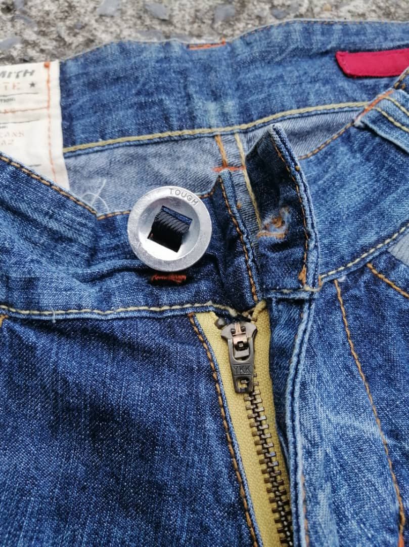Japanese Brand Tough Jeansmith Low Rise Nice Design Denim Jeans Size 29" - 6 Thumbnail