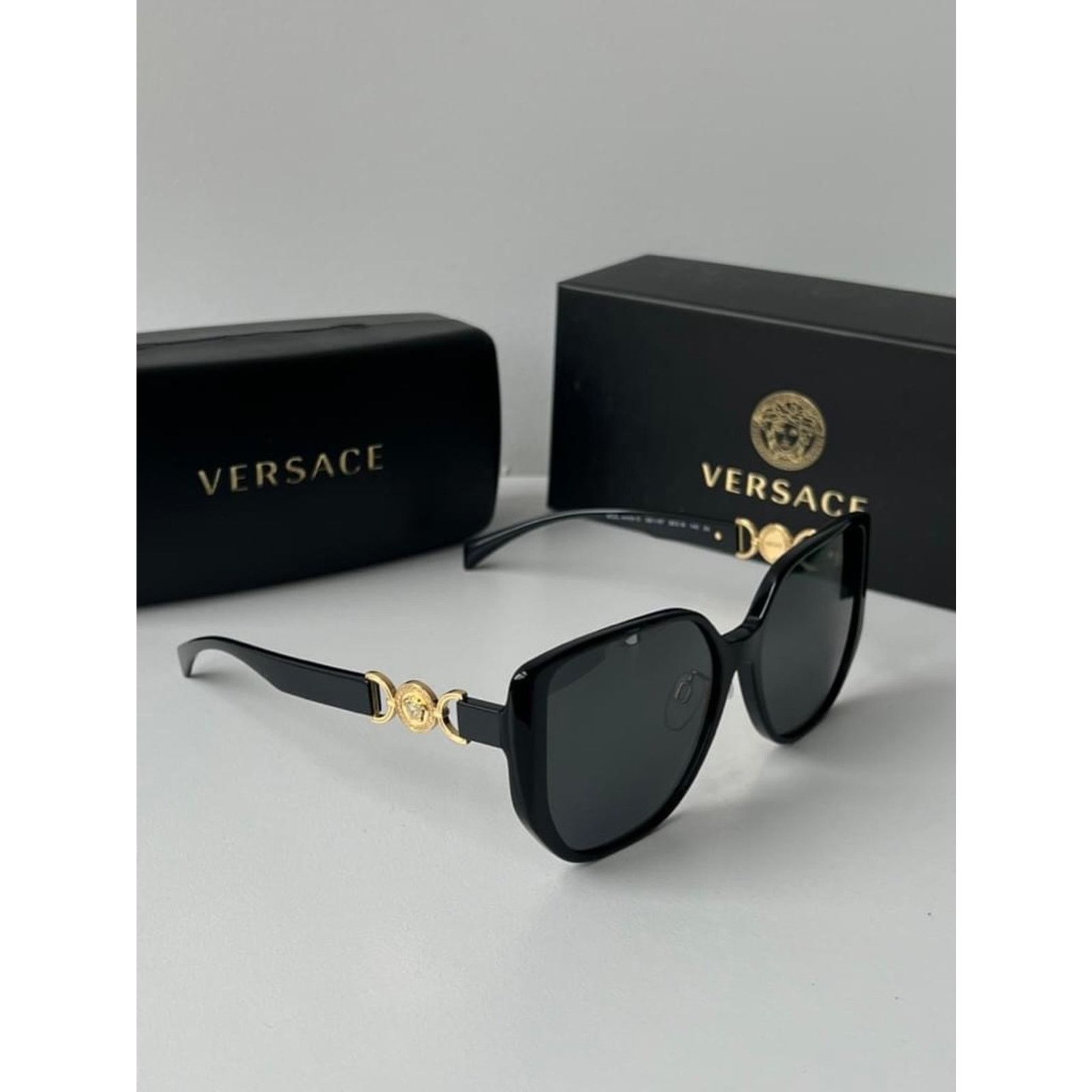 Versace NEW Versace VE4449-D Oversized Sunglasses in Black Size ONE SIZE - 5 Thumbnail